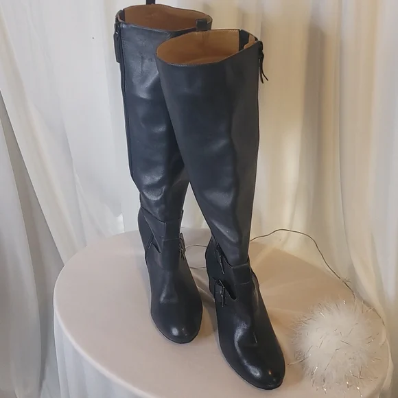 NINE WEST Skylight Knee High Leather boots Size 8M - Picture 3 of 8